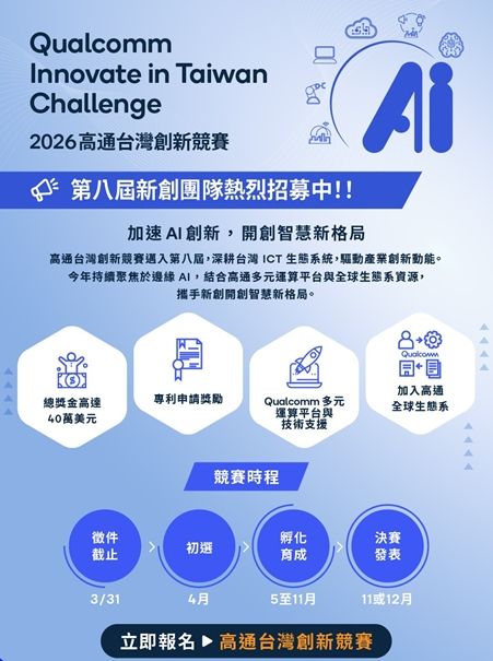 第八屆 高通台灣創新競賽（QITC 2026）說明會正式開放報名！